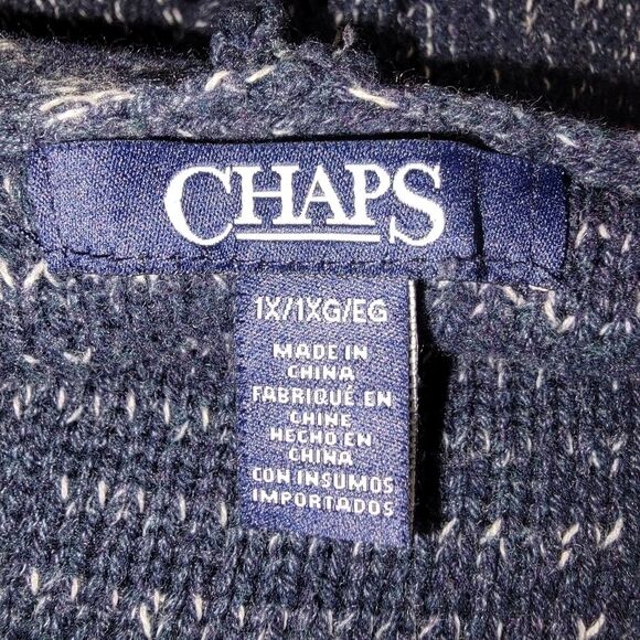 Chaps Women's Marled Hooded poncho Sweater size 1X - Picture 7 of 8